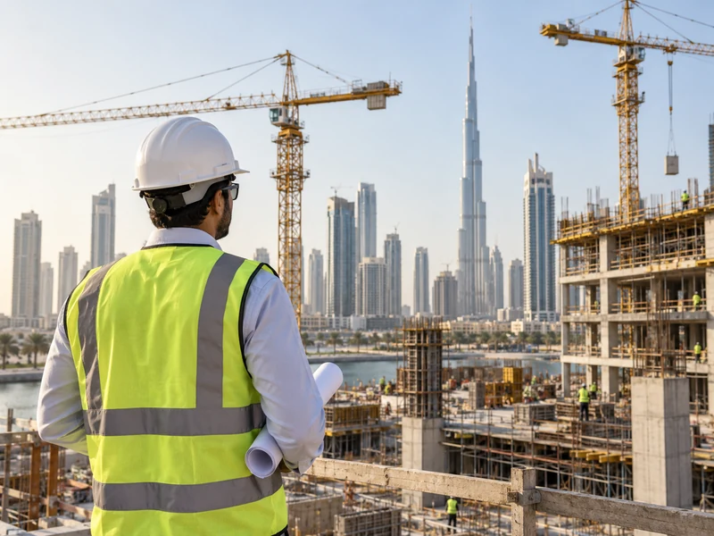 Construction supervisor at an active UAE construction project